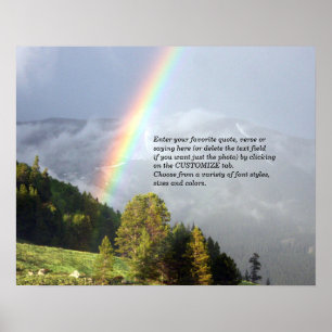 Poster Arc-en-ciel sur le mont Colorado avec votre texte