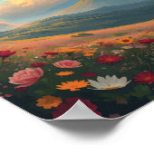 Poster Arc en ciel sur le terrain de fleurs (Coin)