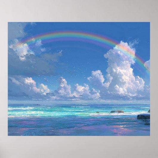 Poster Arc-en-ciel sur l'océan (Devant)
