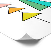 Poster arc-en-ciel triangles numériques simples géométriq (Coin)