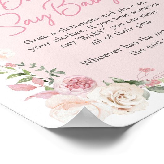 Poster Arc floral bébé en fleurs Ne pas dire bébé (Coin)