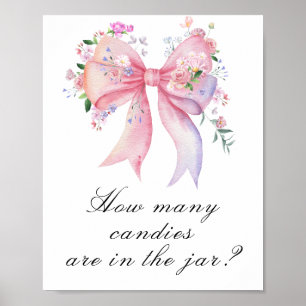 Poster Arc floral bébé shower - devinez combien de bonbon