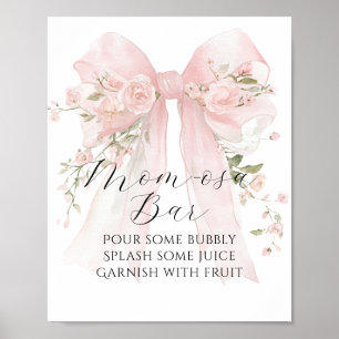 Poster Arc floral élégant Fille Fleur Baby Shower Bar