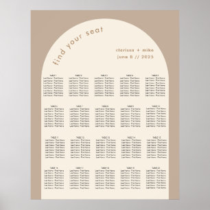 Poster Arc géométrique moderne Sable Mariage Beige Siège