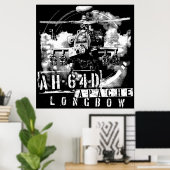 Poster Arc long Apache AH-64D (Bureau à domicile)