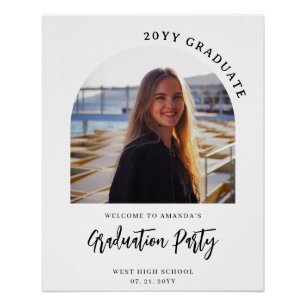 Poster Arc moderne Photo personnalisée Graduation Bienven