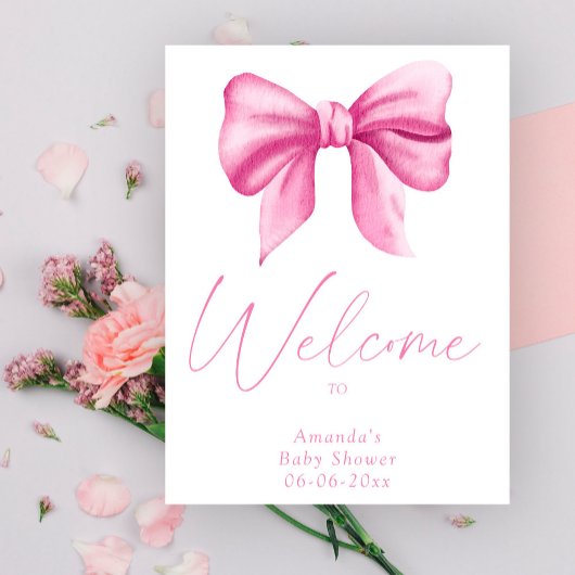Poster Arc rose - baby shower de bienvenue