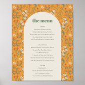 Poster Arc Super Jaune Arc Floral Mariage Menu Post (Devant)
