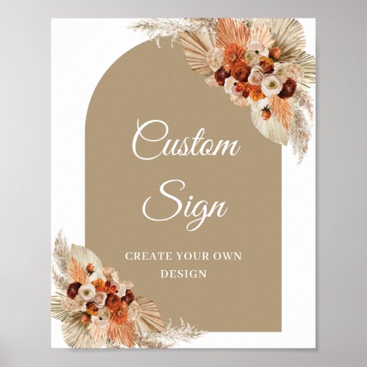 Poster Arc tropical boho moderne pampas herbe Signal pers (Devant)
