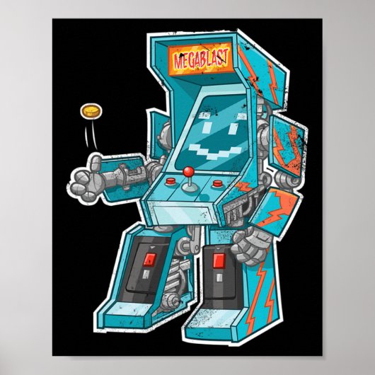 Poster Arcade Bot - Armoire De Jeu Vidéo Avec Joystick En (Devant)
