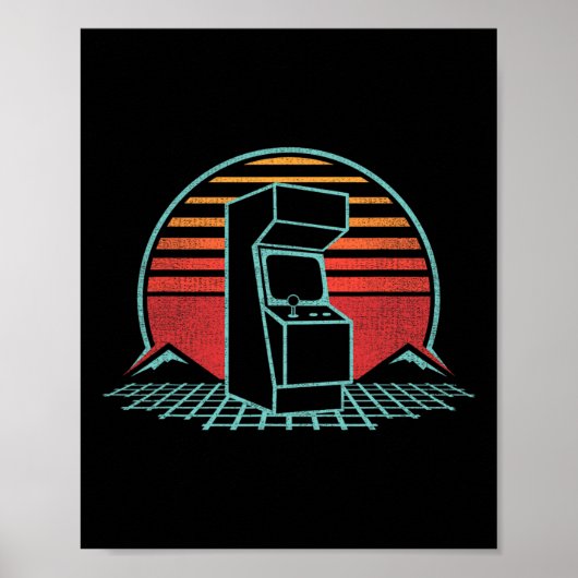 Poster Arcade Game Machine Cabinet Nostalgie Retro 80s Ga (Devant)