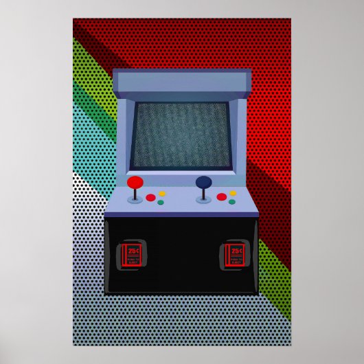 Poster Arcade jeu vidéo Joystick coloré Cool Wall Art (Devant)