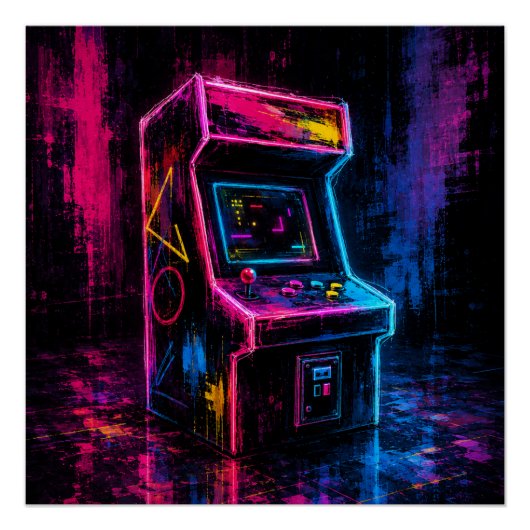 Poster Arcade Néon Vintage (Devant)