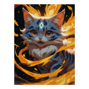 Poster Arcane Ember : Le Kitten Flamebound Familier