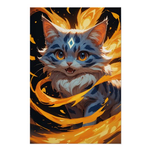 Poster Arcane Ember : Le Kitten Flamebound Familier (Devant)