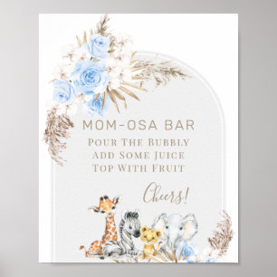 Poster Arch Boho Floral Safari Baby shower Mom-osa Sign