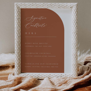 Poster Arch Minimal Signature Cocktails Mariage Bar Menu