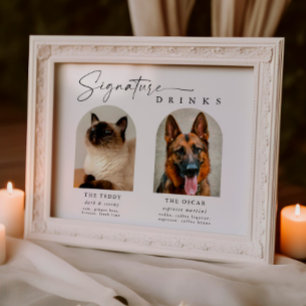 Poster Arch Pet Photo Signature Boissons Mariage Bar Sign