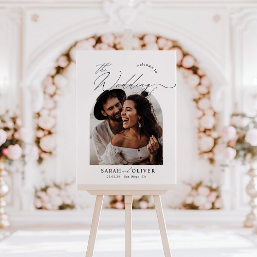Poster Arch Photo Modern Script Mariage Bienvenue