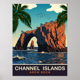 Poster Arch Rock, Îles du Canal, CA, Voyage