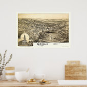 Poster Archbald, PA Carte panoramique - 1892 (Cuisine)