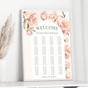 Poster Arche à Mariage  Arche à pivoines rose