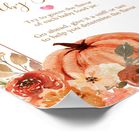 Poster Arche bohème Baby Shower Citrouille Devine la nour (Coin)