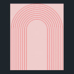 Poster Arche Boho Vintage rose et rouge arc-en-ciel 4<br><div class="desc">Boho milieu du siècle moderne Vintage ligne arc-en-ciel Arch rose et rouge 4</div>