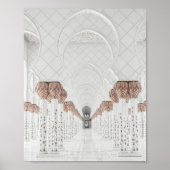 Poster Arche de la mosquée d'or blanche et Rose (Devant)