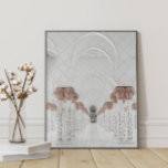 Poster Arche de la mosquée d'or blanche et Rose<br><div class="desc">Cette belle arche rose fleurie dorée et blanche de la Mosquée est un élégant art de voyage bohème. Idéal pour décorer votre salon. Un fichier numérique téléchargeable est disponible.</div>