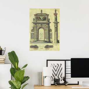 Poster Arche de la porte de jardin vintage, architecture 
