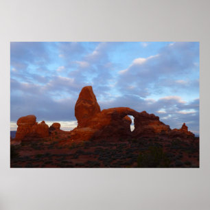 Poster Arche de la tourelle au lever du soleil dans le pa