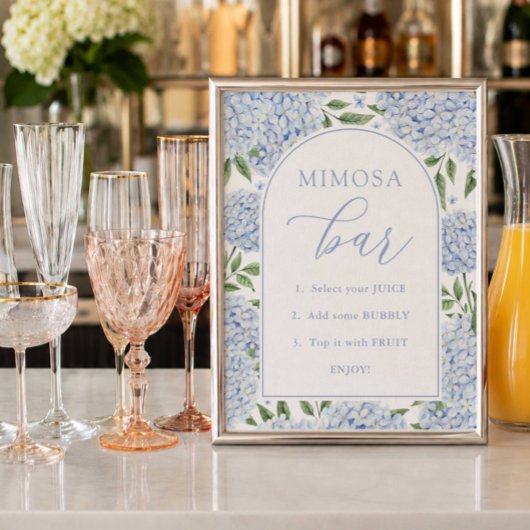 Poster Arche de mariage avec hydrangeas bleus Bar à Mimos