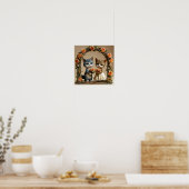 Poster Arche de mariage romantique avec de mignons chaton (Cuisine)
