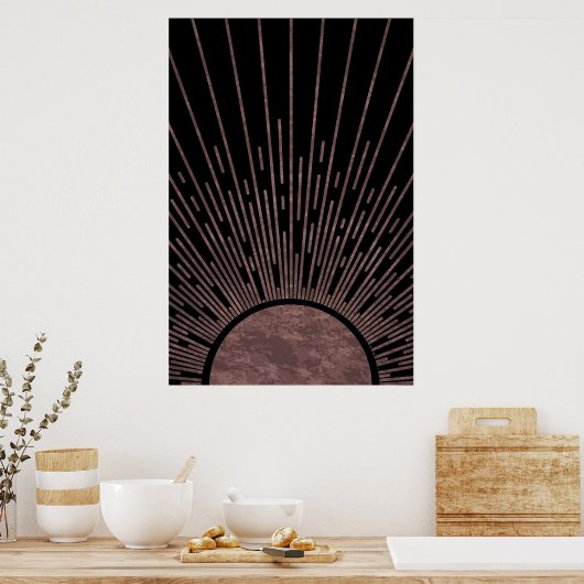 Poster Arche De Phase Lune Rayons Soleil Et Soleil Abstra (Cuisine)