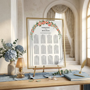 Poster Arche de verdure à l'aquarelle rose poudrée minima