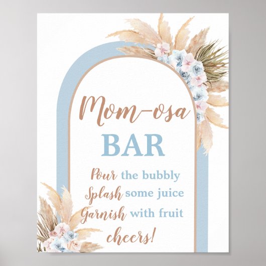 Poster Arche en laiton bleu Pampas Momosa Bar Signet garç (Devant)