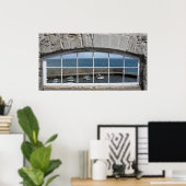 Poster Arche Faux Window avec vue port de pêche (Bureau à domicile)