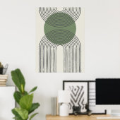 Poster Arche minimale du milieu du siècle avec cercle (Bureau à domicile)