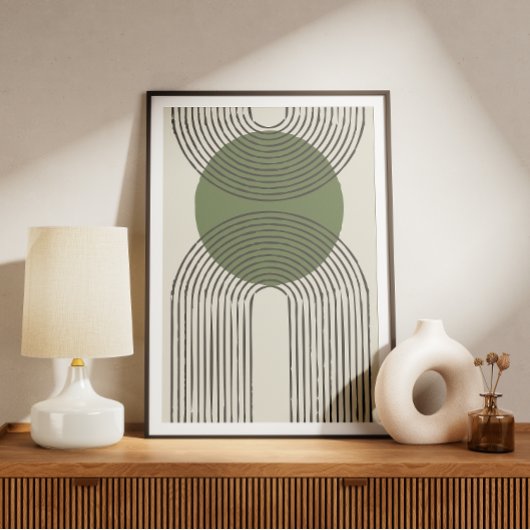 Poster Arche minimale du milieu du siècle avec cercle