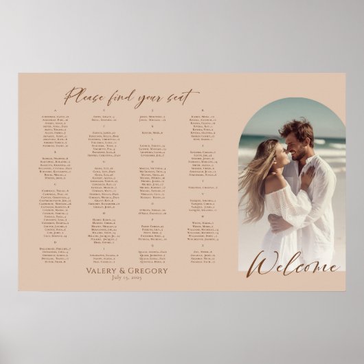 Poster Arche moderne photo mariage de siège (Devant)