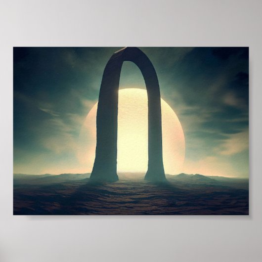 Poster Arche sur la planète dans l'espace (Devant)