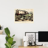 Poster Arche vintage de Noé par Currier & Ives (Bureau à domicile)