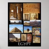 Poster Archéologie Égypte ancienne Pyramides Statues (Devant)