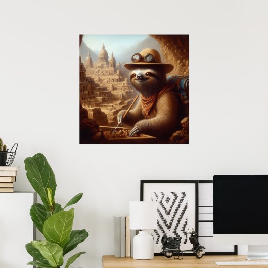 Poster Archéologue Sloth (Bureau à domicile)