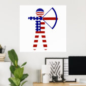 Poster Archer américain / tir à l'arc (Bureau à domicile)