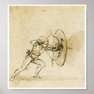 Poster Archer avec Bouclier, Léonard de Vinci