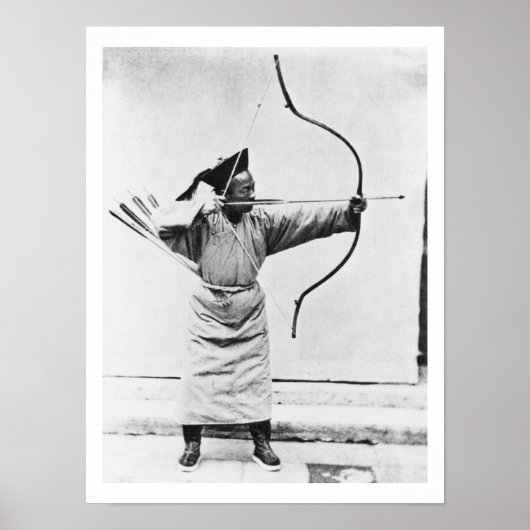 Poster Archer chinois, vers 1870 (photo b/w) (Devant)