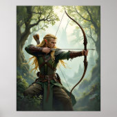 Poster Archer elfe du royaume des bois (Devant)