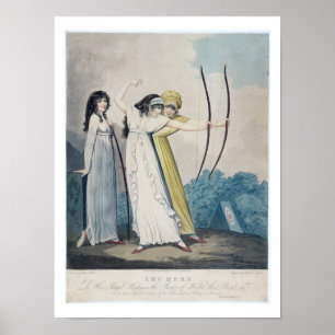 Poster Archers, engraved by J.H. Wright (fl.1795-1838) an